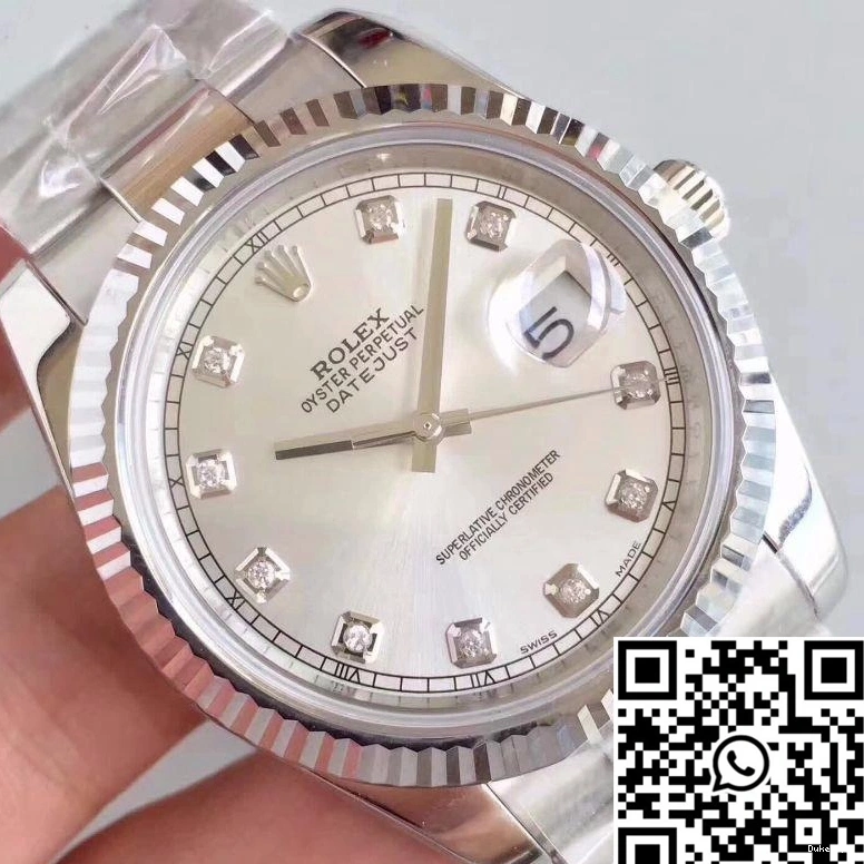 Silver 41MM Rolex EW II Factory Dial 116334-0009 Datejust 0113